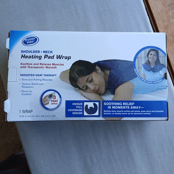 Premier Value Shoulder Neck Heating Pad Wrap microplush electric heat therapy - Picture 4 of 12
